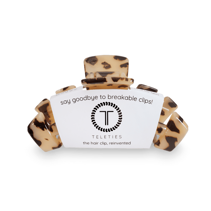 TELETIES Classic Hair Clip | Small | Blonde Tortoise