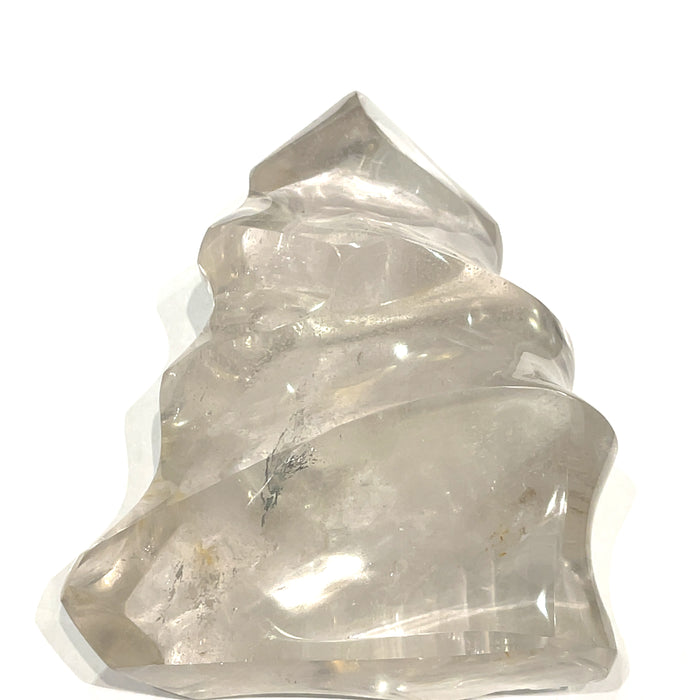 Clear Quartz Gemstone Flame carvings