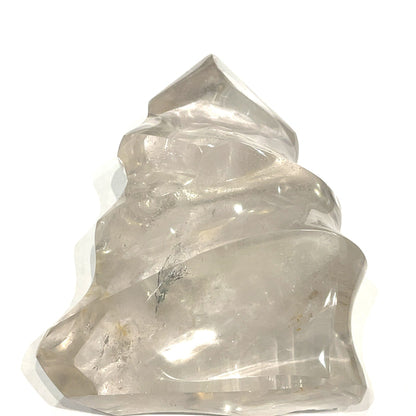 Clear Quartz Gemstone Flame carvings