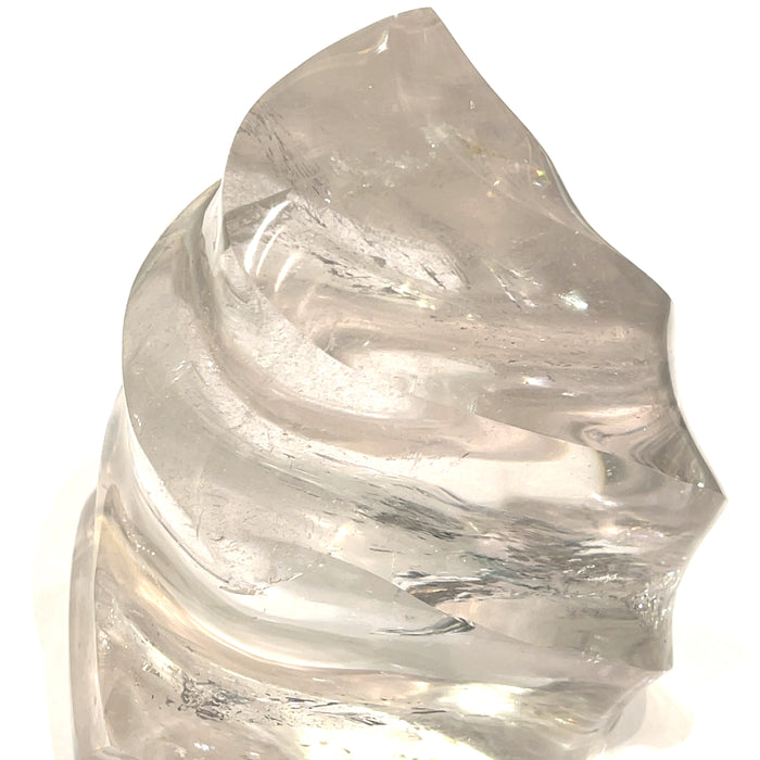 Clear Quartz Gemstone Flame carvings