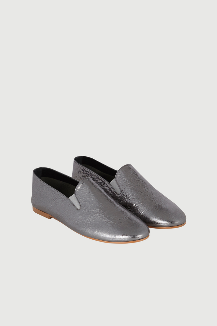 Cleo Loafers in Silver Leather
