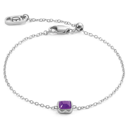 Coeur de Lion Armband Birthstone Februar lila - 1300/30-0800