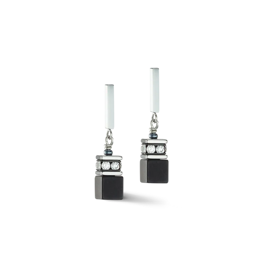 Coeur de Lion GeoCUBE® Iconic Precious Onyx Ohrringe kristall-schwarz - 4018/21-1318
