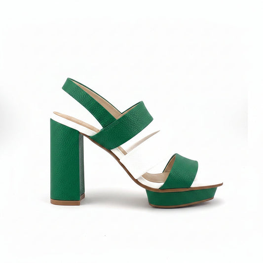 Color Block Platform Slingback Sandal Cass