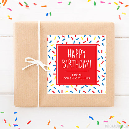 Colorful Sprinkles Gift Labels