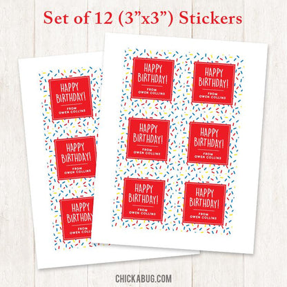 Colorful Sprinkles Gift Labels