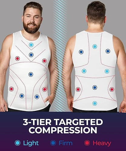 Compression Shirt Tank Top | Regular Length | White - QORELOGIQ || color_white&fit_regular