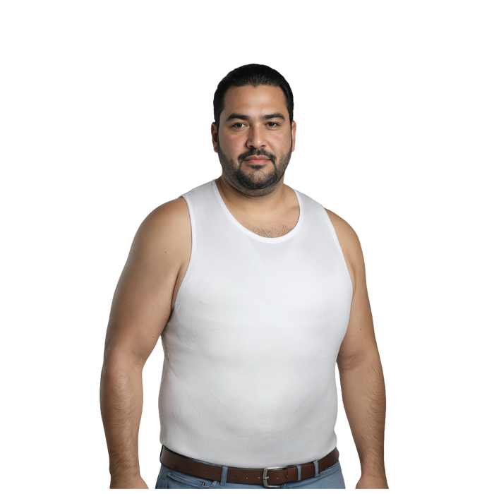 Compression Shirt Tank Top | Regular Length | White - QORELOGIQ || color_white&fit_regular