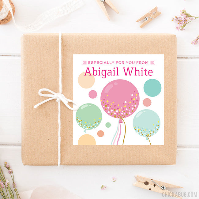 Confetti-Filled Balloons Gift Labels