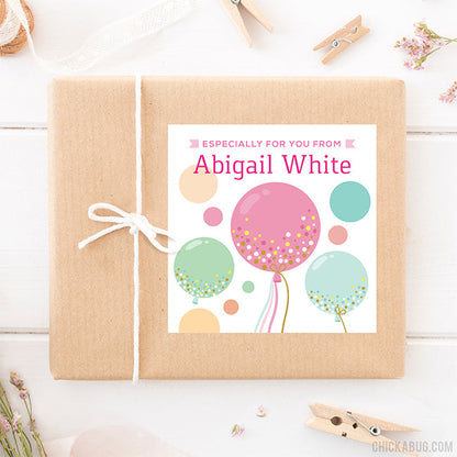 Confetti-Filled Balloons Gift Labels