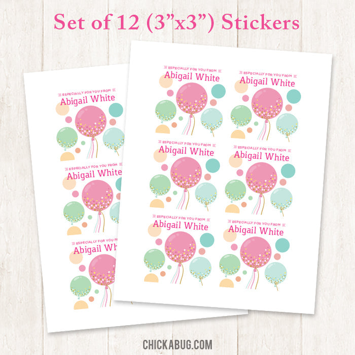 Confetti-Filled Balloons Gift Labels