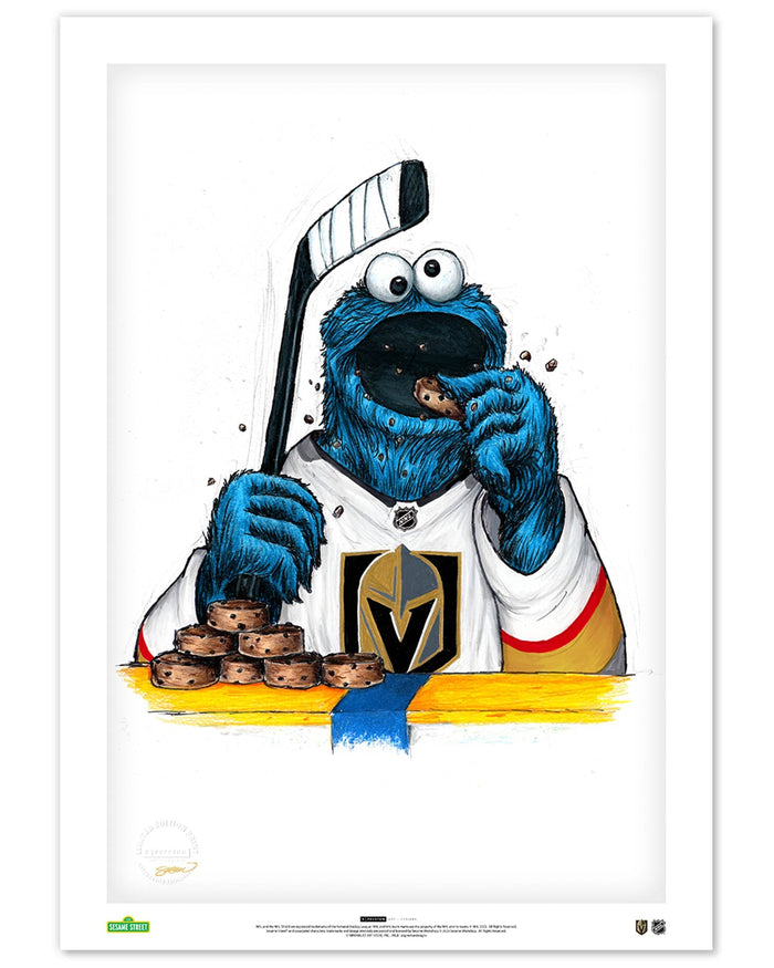 Cookie Monster x NHL Golden Knights Art Print