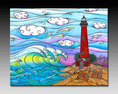 Corolla Waves Lighthouse Ceramic Tile