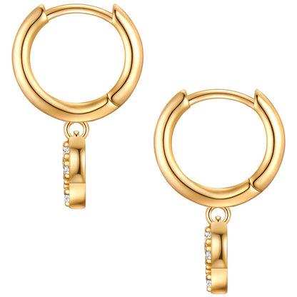Creolen mit Einhänger Butterfly gold mit Zirkonia