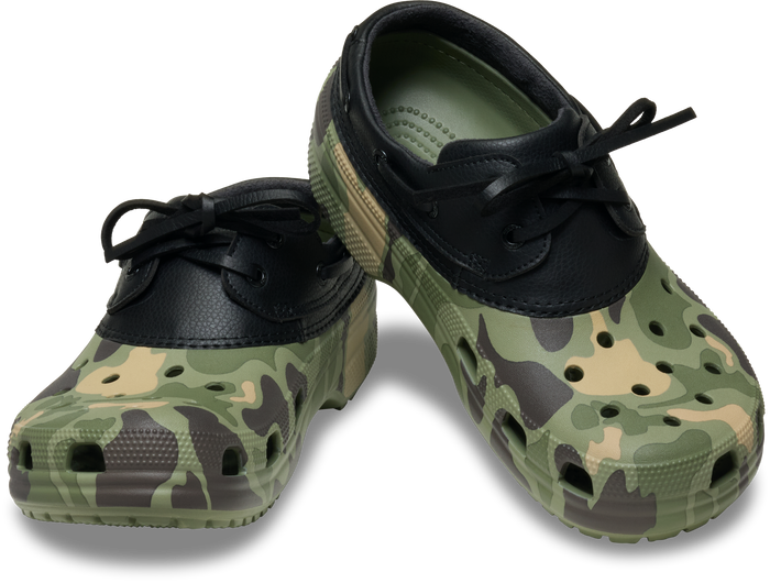 Crocs Classic Duck Camo Boat Shoe - Black / Cargo