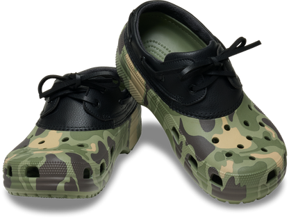 Crocs Classic Duck Camo Boat Shoe - Black / Cargo