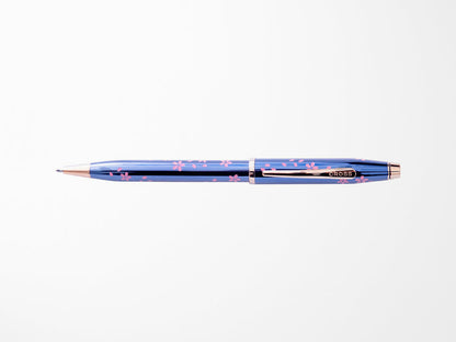 Cross Century Ballpoint Pen - Cherry Blossom Translucent Blue Lacquer