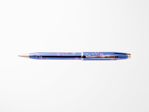 Cross Century Ballpoint Pen - Cherry Blossom Translucent Blue Lacquer