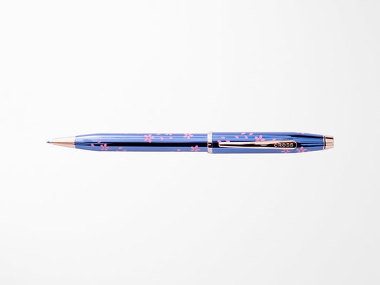 Cross Century Ballpoint Pen - Cherry Blossom Translucent Blue Lacquer