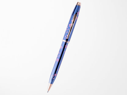 Cross Century Ballpoint Pen - Cherry Blossom Translucent Blue Lacquer