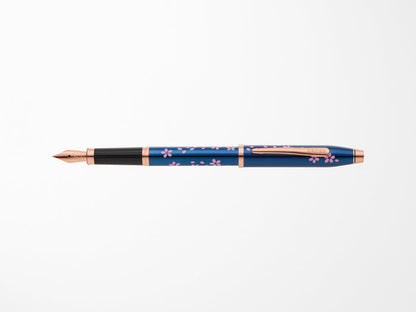 Cross Century Fountain Pen - Cherry Blossom Translucent Blue Lacquer