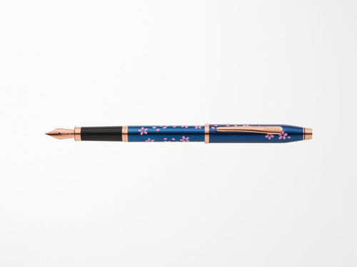 Cross Century Fountain Pen - Cherry Blossom Translucent Blue Lacquer