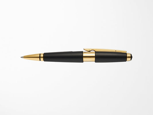 Cross Edge Pen - Matte Black with Gold PVD
