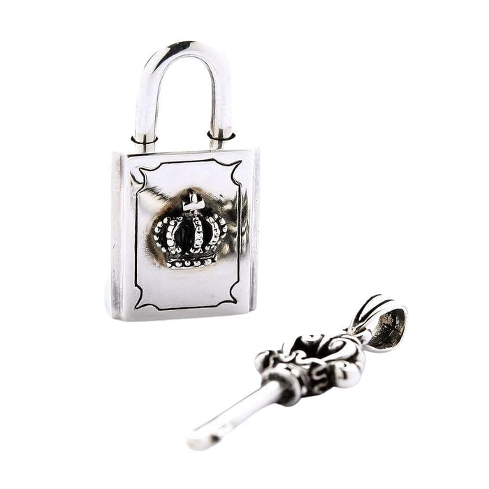 Symbolic love lock and key pendant for couples