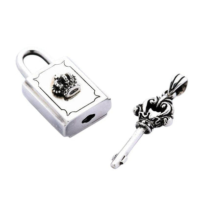 The handmade silver lock and key pendant