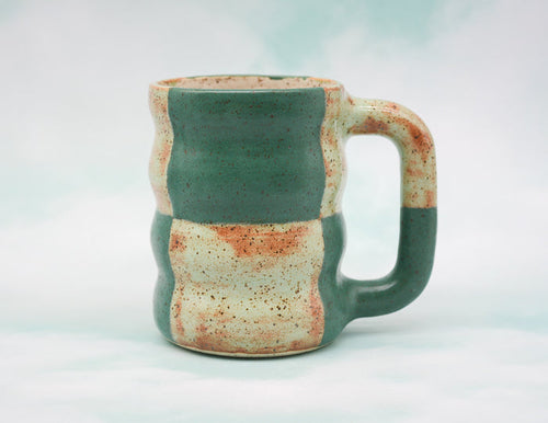 Dark Green and Pistachio Checkerboard Mug
