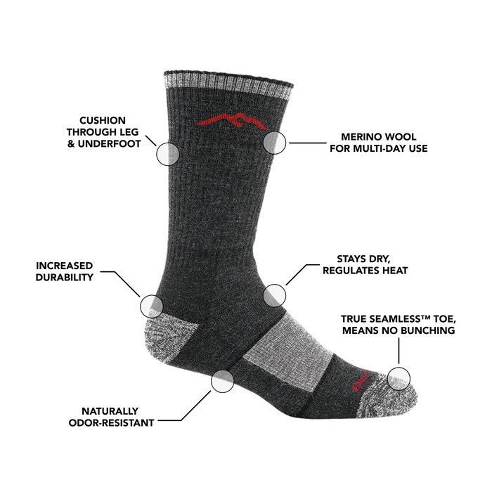 Darn Tough 1405 Men's Hiker Boot Full Cushion Midweight Hiking Socks - Olive