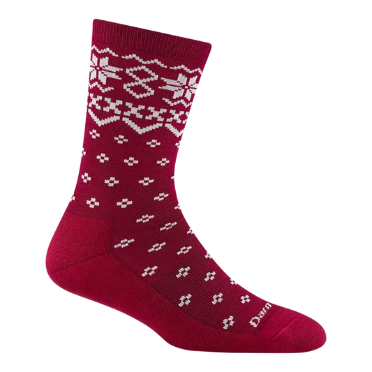 Darn Tough 6088 Women's Shetland Crew Lightweight Lifestyle Sock w/Cushion- Burgundy
