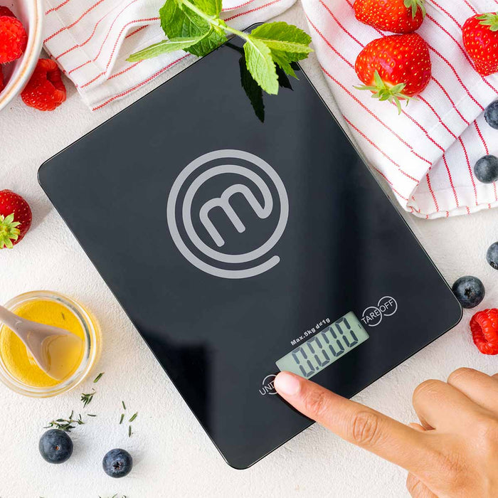 UK MASTERCHEF DIGITAL SCALES BLACK UTENSILS ESSENTIAL KITCHENWARE
