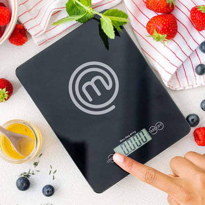 UK MASTERCHEF DIGITAL SCALES BLACK UTENSILS ESSENTIAL KITCHENWARE