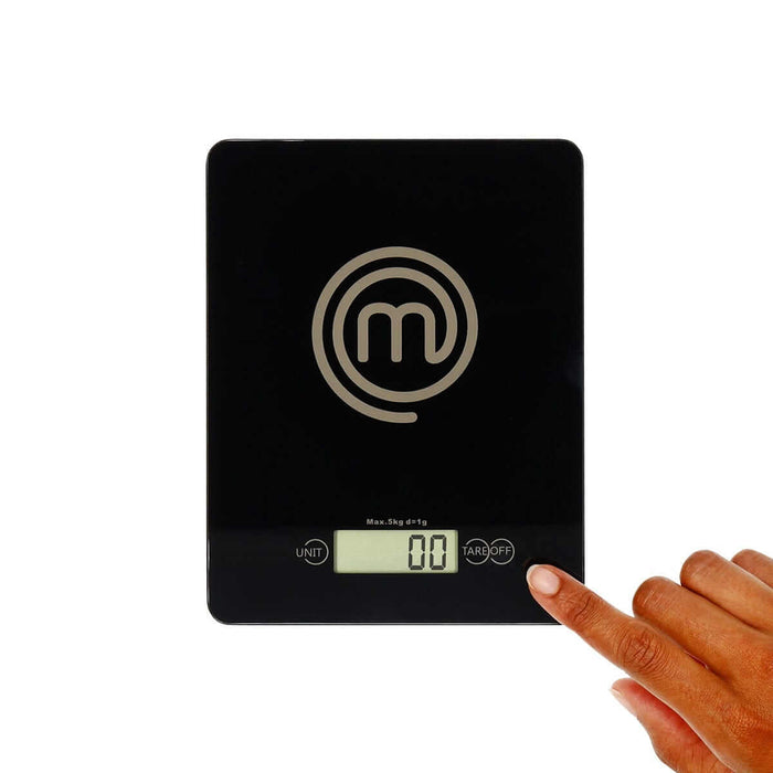 UK MASTERCHEF DIGITAL SCALES BLACK UTENSILS ESSENTIAL KITCHENWARE