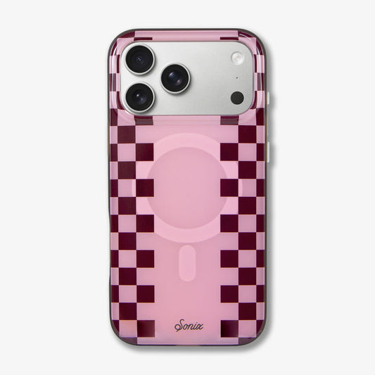 Diner Check Pink / Cognac MagSafe® Compatible iPhone Case