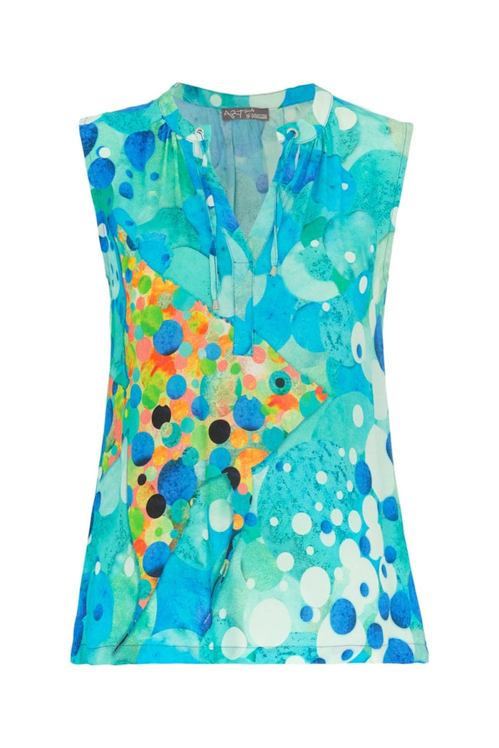 Dolcezza 24620 Turquoise Blue Big Angel Fish Mosaic Top - Dotique