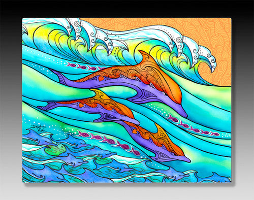 Dolphin Love Aluminum Wall Art