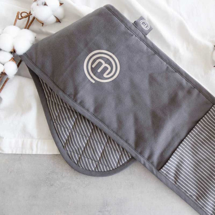 UK MASTERCHEF DOUBLE OVEN GLOVES TEXTILES EARTH TONES KITCHENWARE