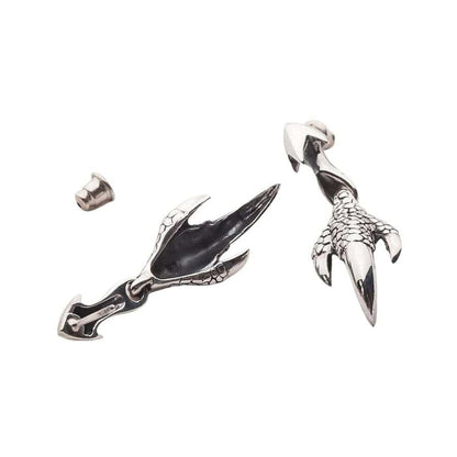 Dragon claw earring showing butterfly back closure and construction details