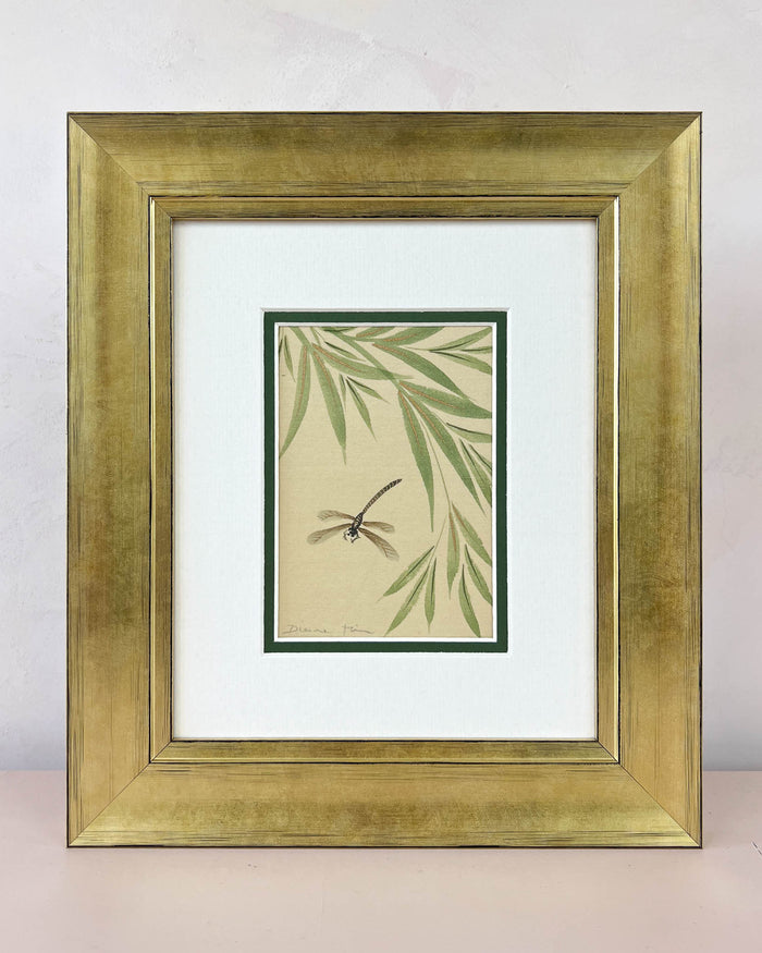 Dragonfly And Foliage (B) Original Painting - Diane Hill