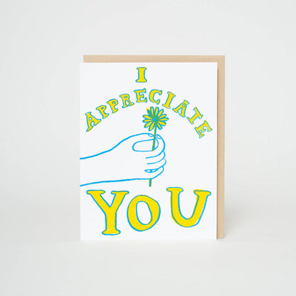 Egg Press Manufacturing - Appreciate You Flower Letterpress Greeting Card by Egg Press: Paper tab