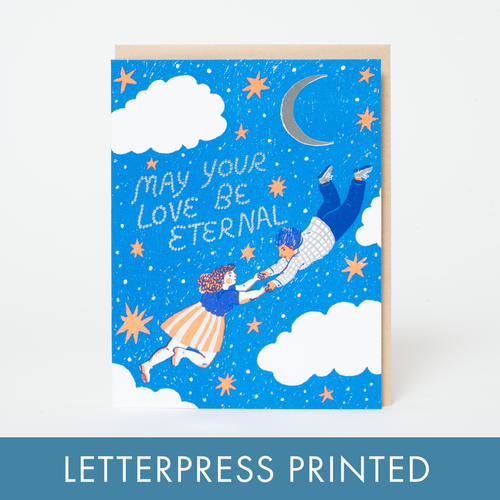 Egg Press Manufacturing - Congrats Eternal Love Letterpress Greeting Card by Phoebe Wahl: Paper tab