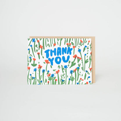 Egg Press Manufacturing - Thank You Meadow Letterpress Greeting Card by Egg Press: Paper tab