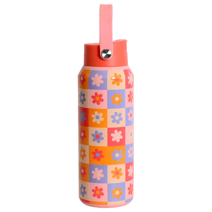 Elemental - Core Insulated Leakproof Bottle w/Handle 40oz - Checkered Flowers