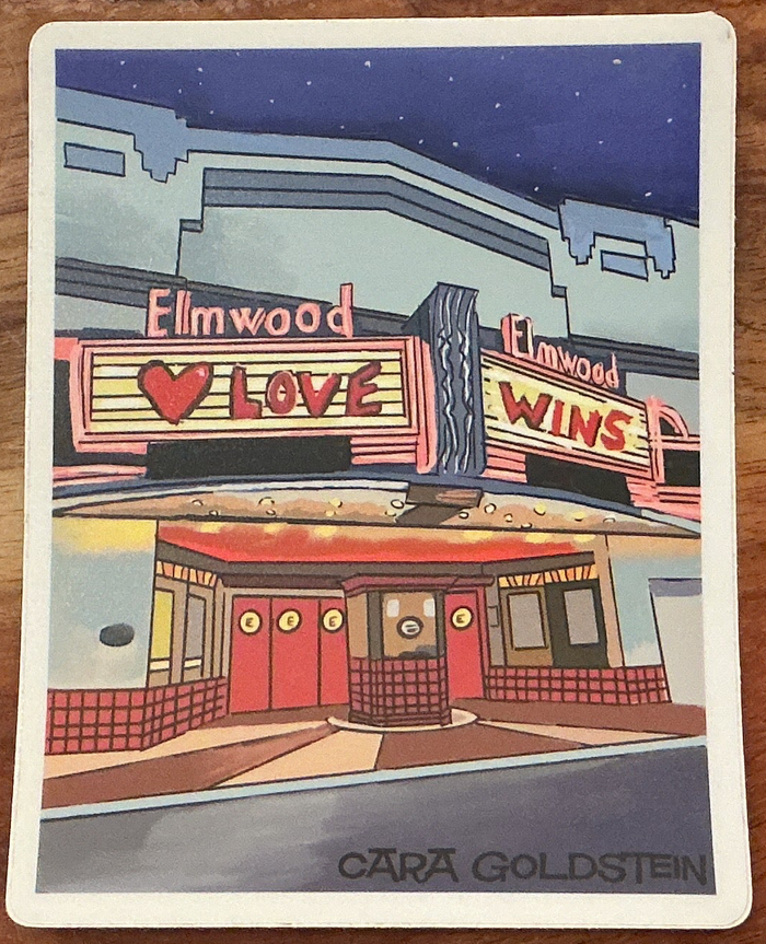 Elmwood Love Wins Sticker