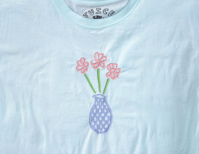 Embroidered Flower Pot Shirt - X Large - Juice Ceramics