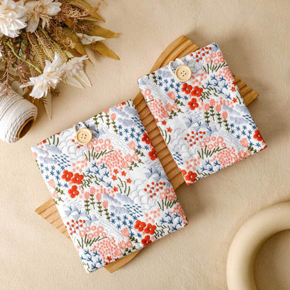 Embroidery Floral Book Sleeve - A