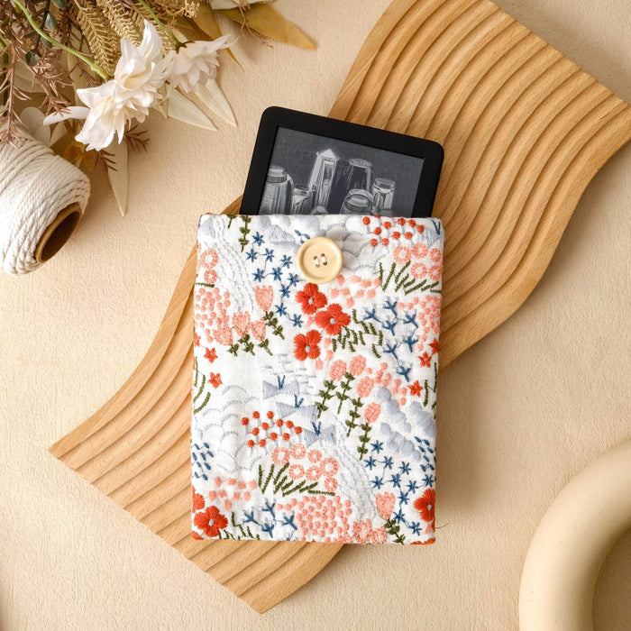 Embroidery Floral Book Sleeve - A