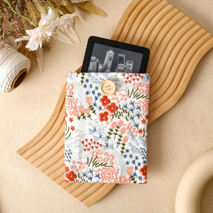 Embroidery Floral Book Sleeve - A